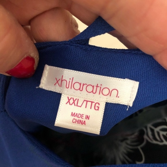 Xhilaration size XXL royal blue lined V-neck dress with criss cross back NWT - Picture 8 of 8
